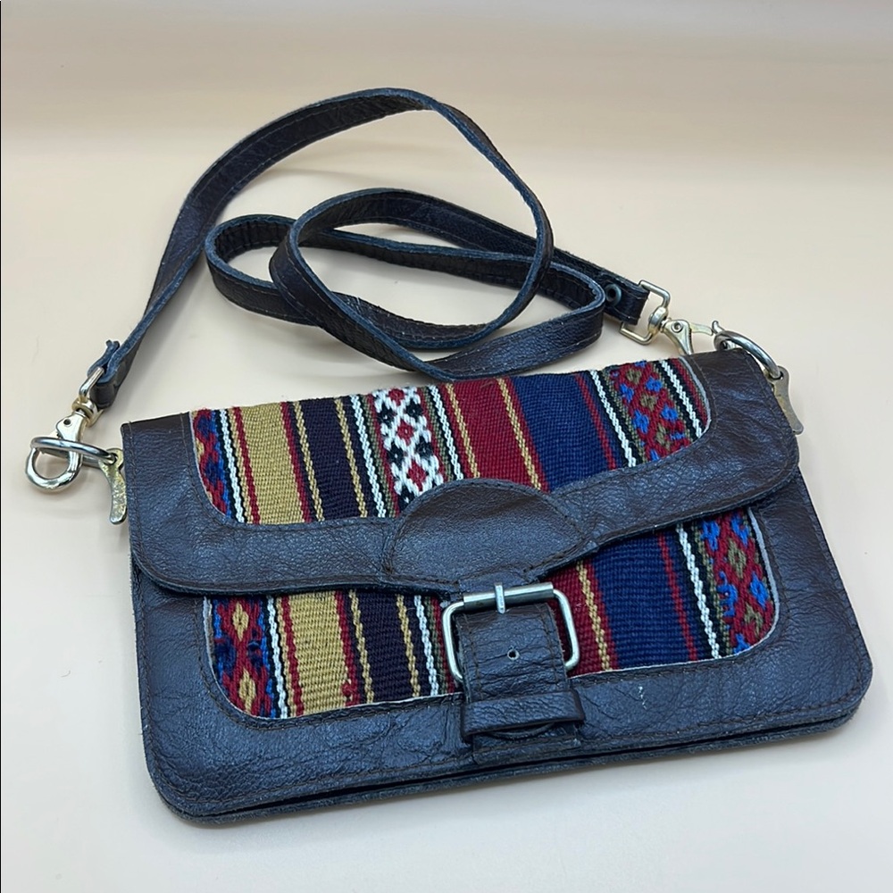 Vintage (1973) Handmade Persian Carpet Crossbody Bag